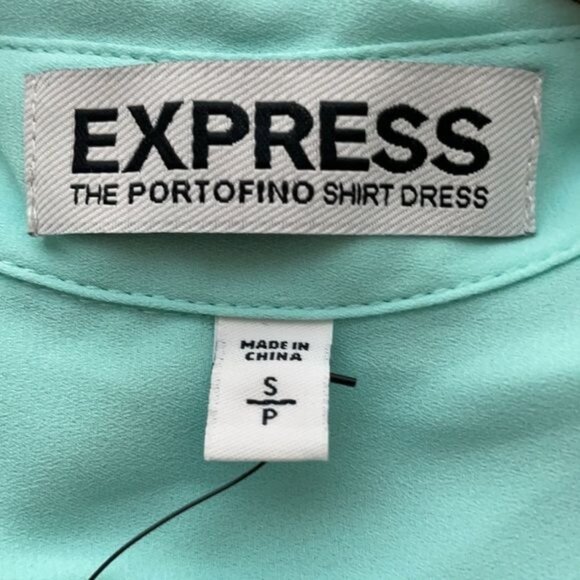 EXPRESS PORTOFINO SHIRTDRESS Mint Green Work Wear Casual Womens Size S - Picture 5 of 6